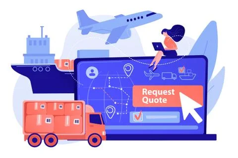 Freight quote request concept vector illustration Stock Illustration