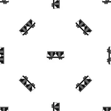 Freight railroad car pattern seamless black 스톡 일러스트