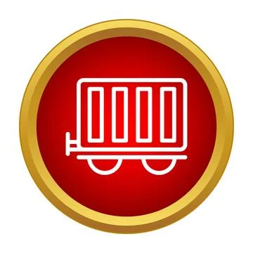 Freight railway wagon moving cargo logistics service icon Stock Illustration