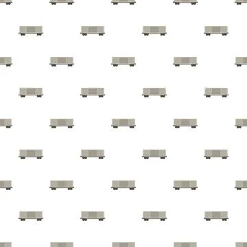 Freight railway wagon seamless repeating pattern background Stock Illustration