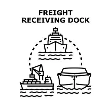 Freight receiving dock operations shipping transport concept Stock Illustration