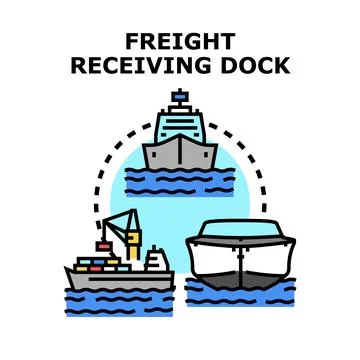 Freight receiving dock operations shipping transport concept Stock Illustration