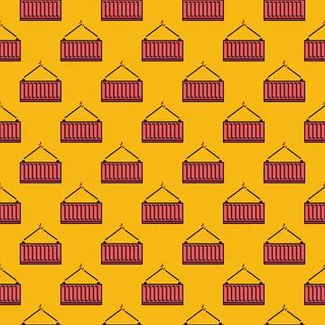 Freight Red Container vector Delivery creative seamless pattern Illustrazione stock