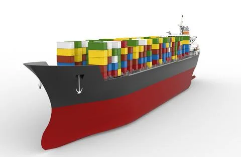 Freight ship container isolated 3d illustration Stock Illustration