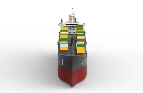 Freight ship container isolated 3d illustration Stock Illustration