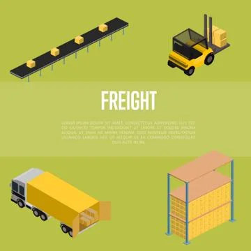Freight storage isometric concept Stock Illustration