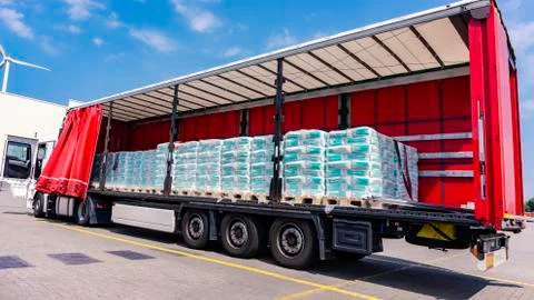 Freight in the trailer Stock Photos