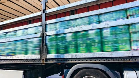 Freight in the trailer Stock Photos