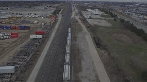 Freight Train Aerial 库存影片 62743399