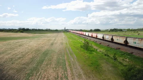Freight Train Aerial Stock Footage 156474542