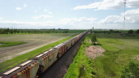 Freight Train Aerial Stock Footage 156474871