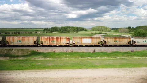 Freight Train Aerial Stock Footage 156475056