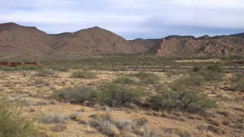 Freight train and desert Stock-Footage 138035921