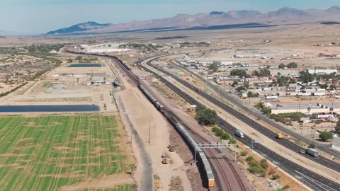 Freight Train in Barstow Stock Footage 339033857