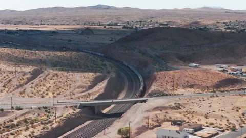 Freight Train in Barstow Stock Footage 339034737