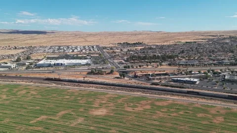 Freight Train in Barstow Stock Footage 339036028