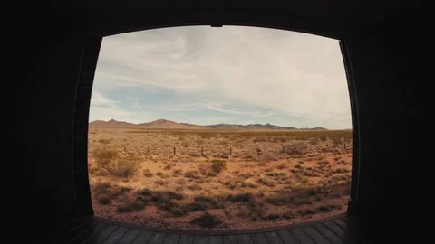 Freight Train Box Car POV Desert Arizona Mountains 11 Stock Footage 79028111