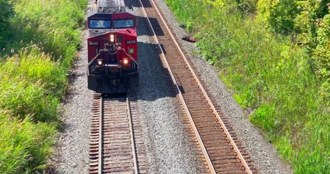 Freight Train in Canada Stock Footage 171535342