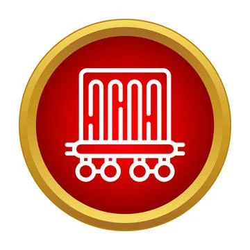 Freight train cargo car delivering goods icon Stock Illustration