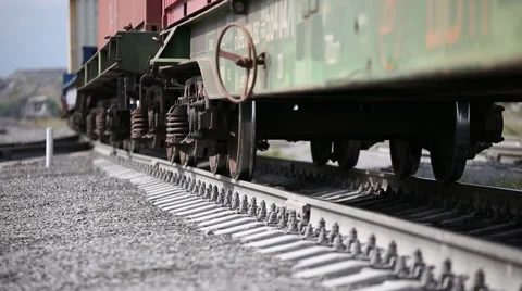 Freight train with cargo containers Stock Footage 61789934