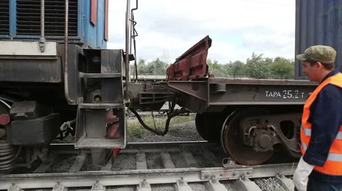 Freight train with cargo containers Stock Footage 61790356
