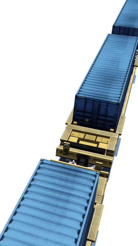 Freight train cargo containers Loopable 3D animation Stock Footage 343967306
