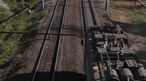 Freight train with cargo containers passing by Stock Footage 57217520