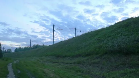 Freight train with cargo containers passing by Stock Footage 71610822