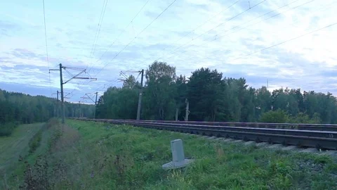 Freight train with cargo containers passing by Stock Footage 71762192