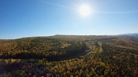Freight train carries coal by two-sided railways Stock Footage 122649691