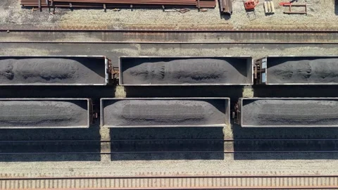Freight Train Carrying Coal Stock Footage 333473716