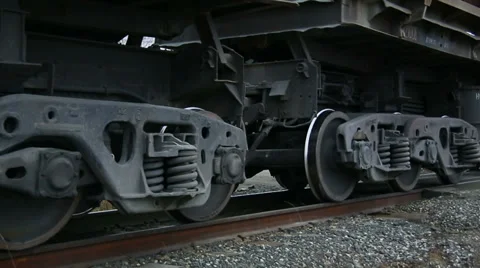 A freight train. The cars. The wheels. Video stock 37193589