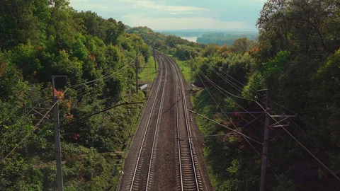 Freight train with cistern gasoline, oil on the railway Stock Footage 123435849