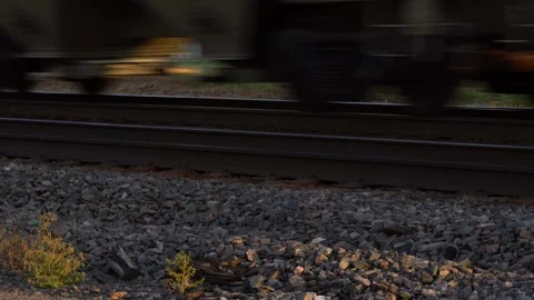 Freight Train Close Up Vídeo Stock 264993925