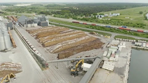 Freight train with containers leaving seaport trade concept 動画素材 209615557