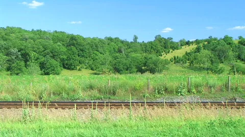 Freight Train in the Country Stock Footage 140050