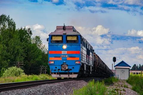 Freight Train in the Countryside Stock Photos