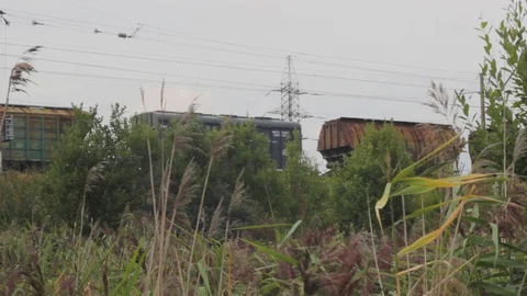 Freight train  delivery wagon  railway Stock-Footage 113065653