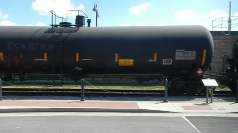 Freight Train Drive By Stock Footage 11980894