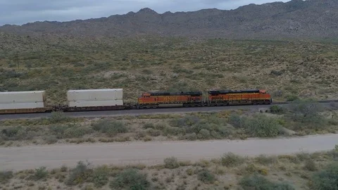 Freight Train Drone Video stock 83430143