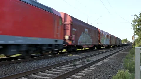 Freight train in Germany. Stock Footage 139724542