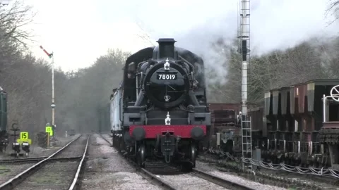 Freight Train on the Great Central Railway Stock Footage 231556310