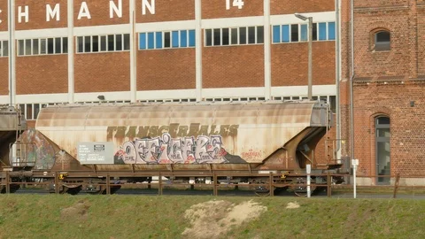 Freight train in harbor, Bremen, Germany Stock Footage 123458924