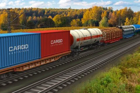 Freight train Illustrazione stock