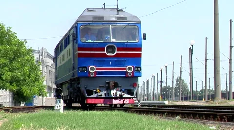 Freight train locomotive Stock Footage 52018299