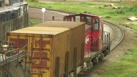 Freight train locomotive Stock Footage 80840366