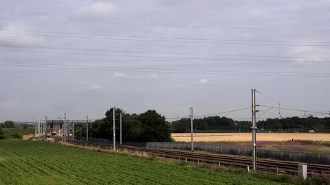 Freight train with many carriages 4K Video stock 92592298