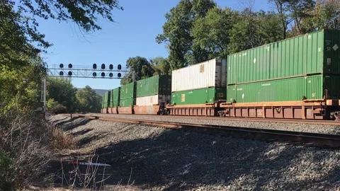 Freight train moving Video stock 169736927