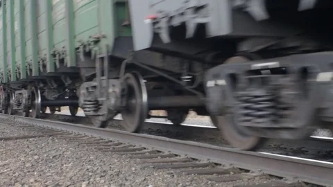 Freight train moving on railway track Stock-Footage 74861650