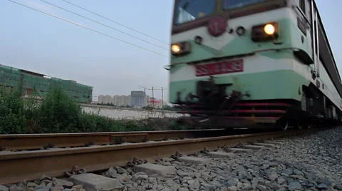A freight train is moving rapidly Stock Footage 38706446